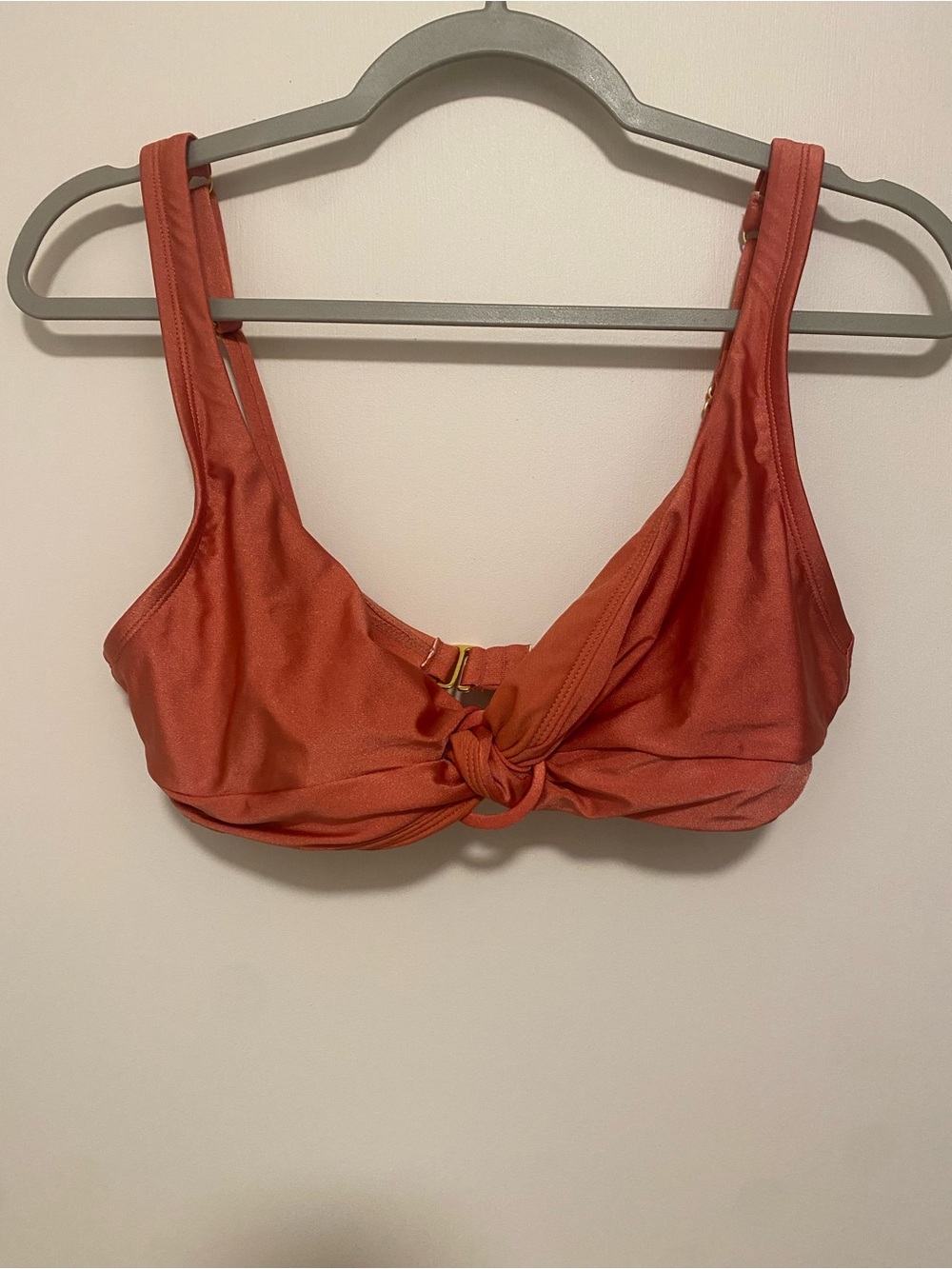 Freshwater Burnt Orange Twisted Knot Bikini Top Large